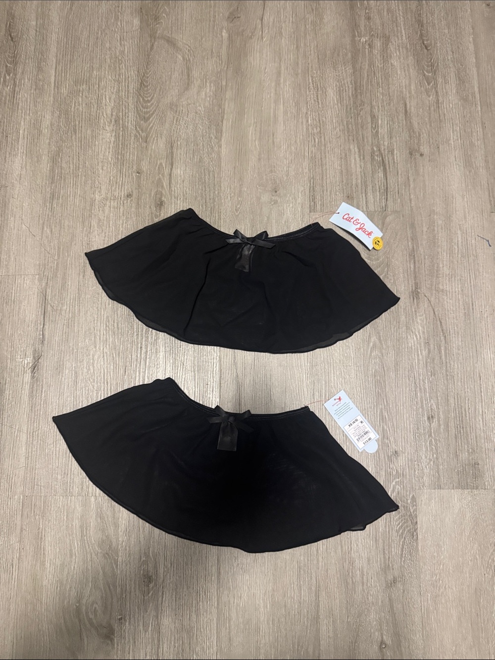 Kids Black Circle Skirt with Front Bow